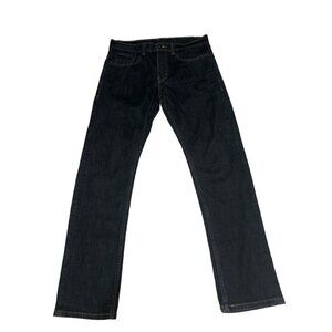 Levis 511 Mens Jeans W32 L30 Slim Fit Dark Wash Blue Contrast Stitching Stretch